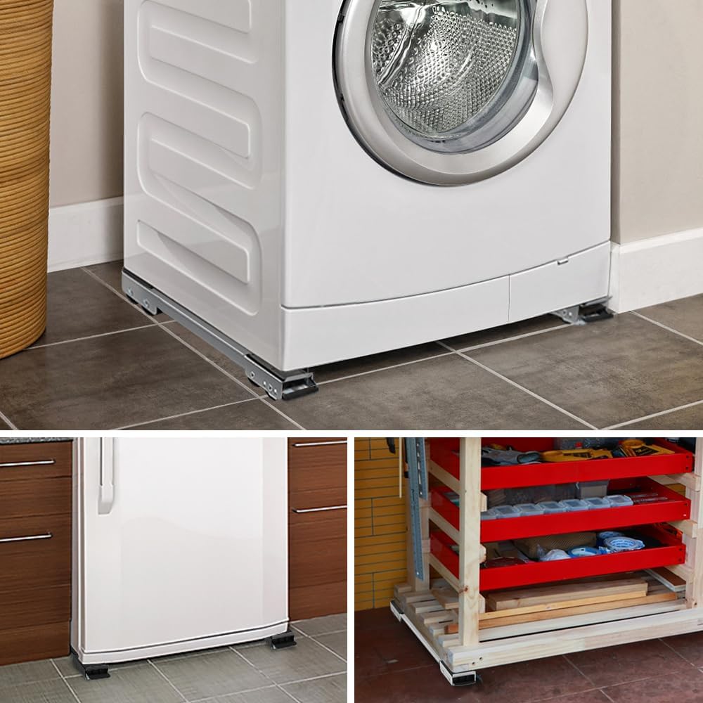 Sunlife Refrigerator Stand with Wheel Adjustable Washing Machine Stand