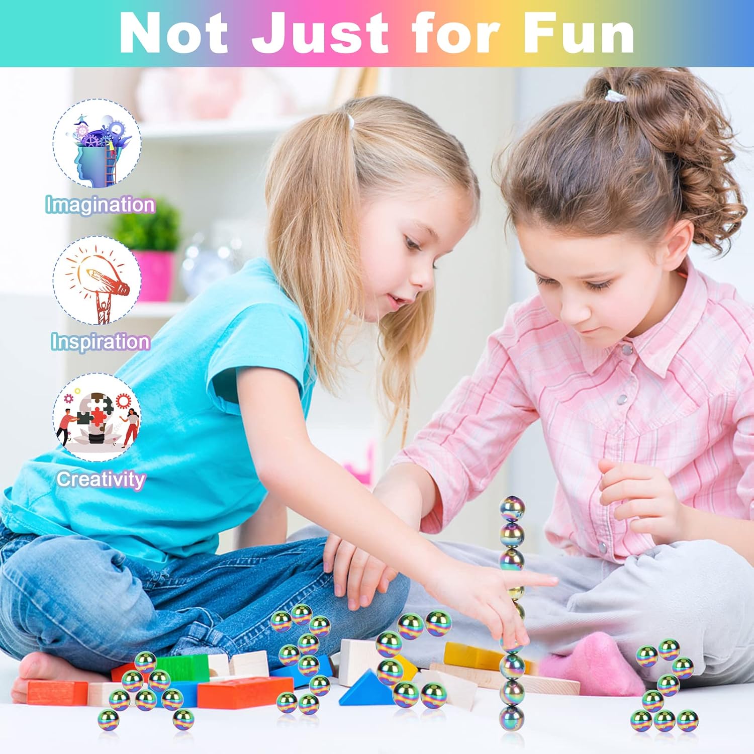 Magnet Rainbow Ball Fidget Toy, DIY Hematite Stones Toys for Adults ...