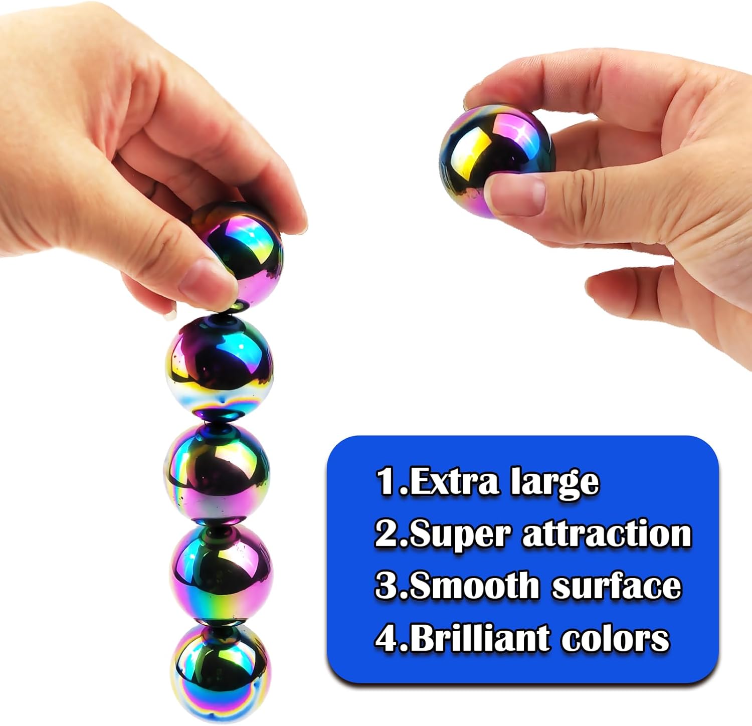 Magnet Rainbow Ball Fidget Toy, DIY Hematite Stones Toys for Adults ...