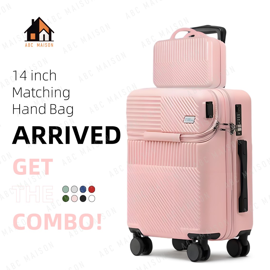 ABC MAISON 20/26/28 Inch Luggage Suitcase Front Open Luggage Travel Bag