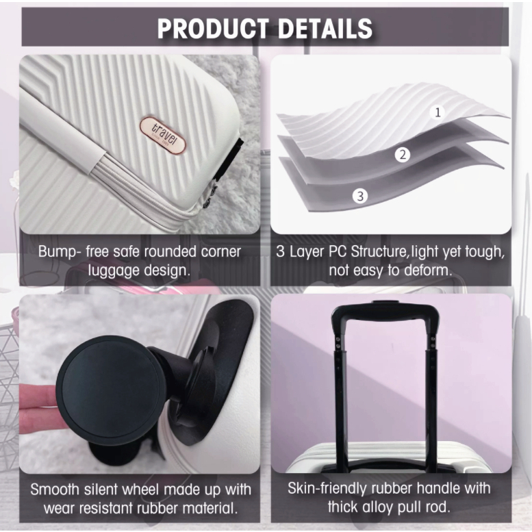 ABC MAISON 20/26/28 Inch Luggage Travel Bag USB Port Maleta Travel Bags