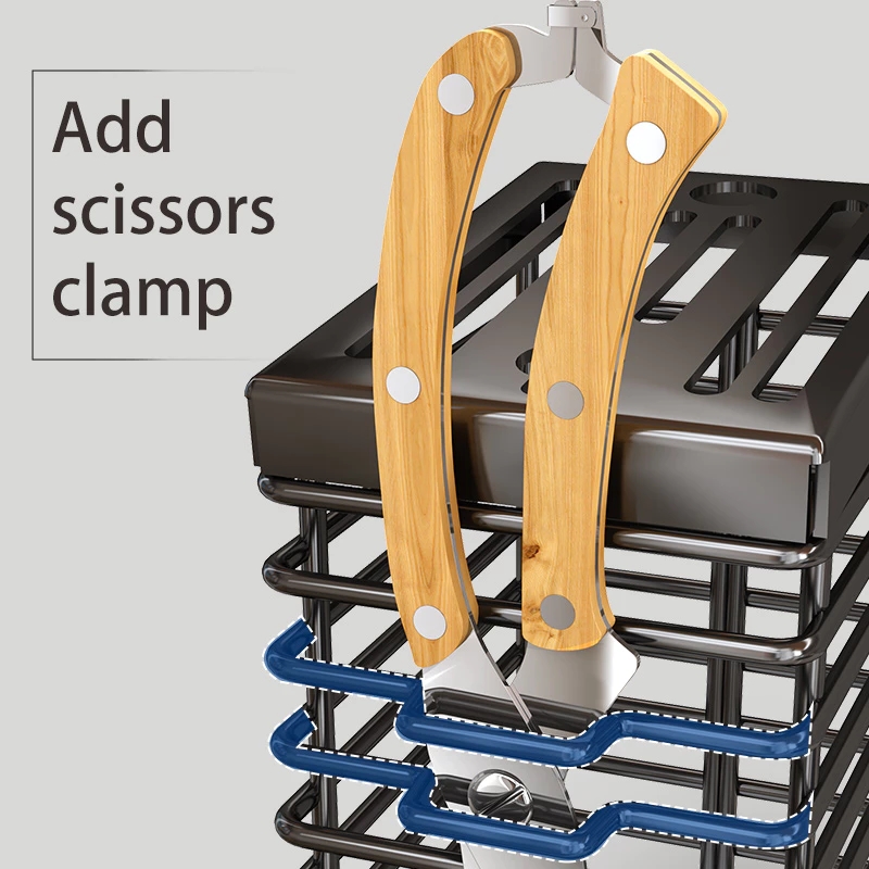 【Ready Stock】304 Stainless Steel Knife Holder Kitchen Storage Rack ...