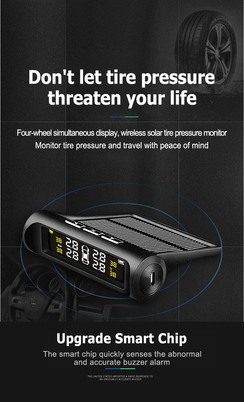 TPMS Tire Pressure Monitoring System LCD Display +4 External Sensors ...
