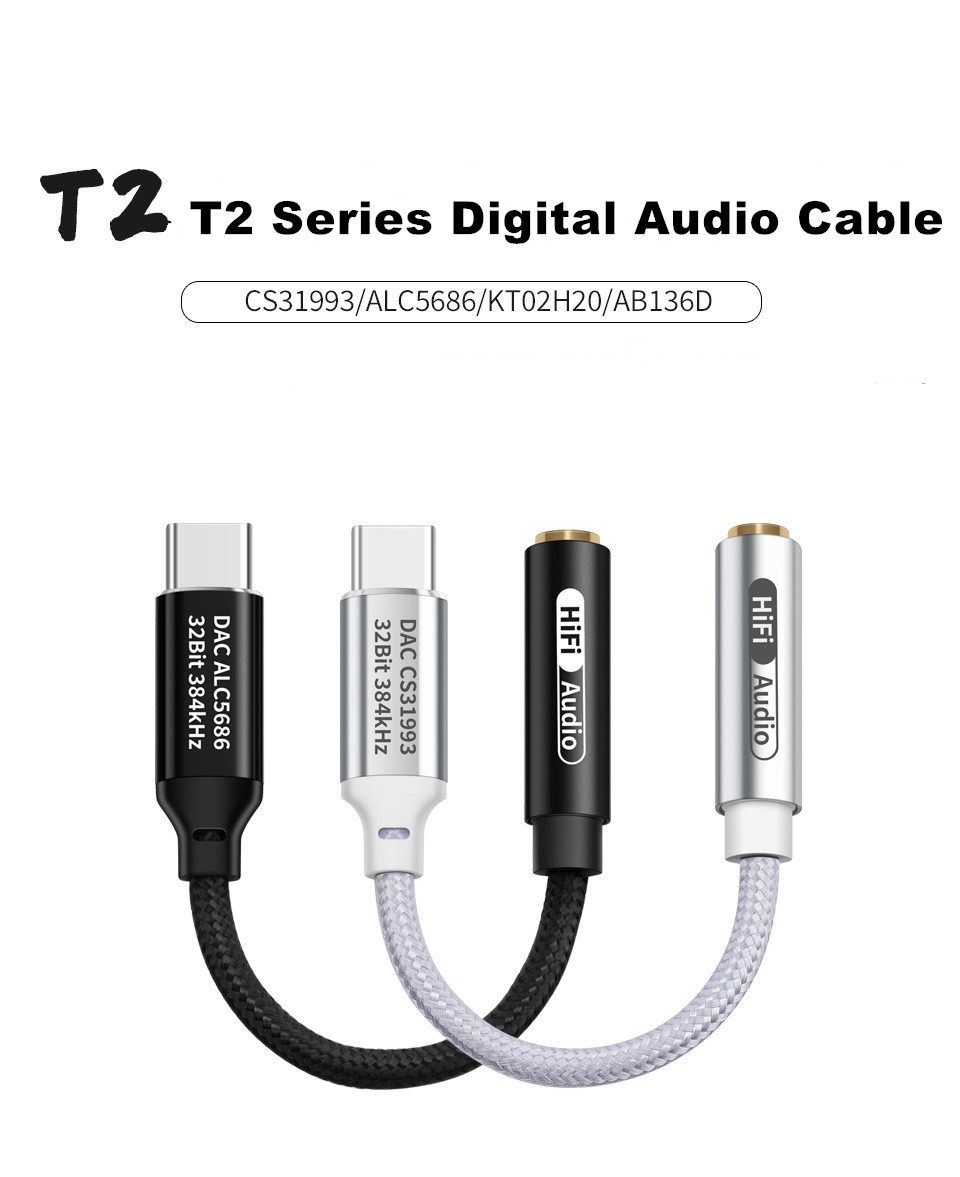 FRANSUN T2 Series Type C To 3.5mm Digital Audio Cable Amp Digital