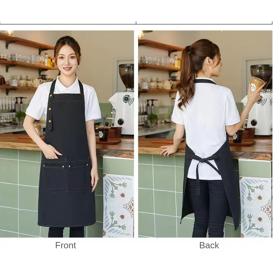 Ready Stock Waterproof halter apron with customized name LOGO kitchen ...