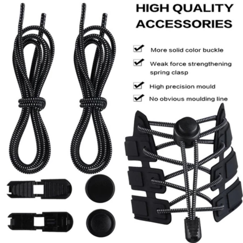 No Tie Shoe Laces Elastic Round Tennis Shoelace Without Ties Running