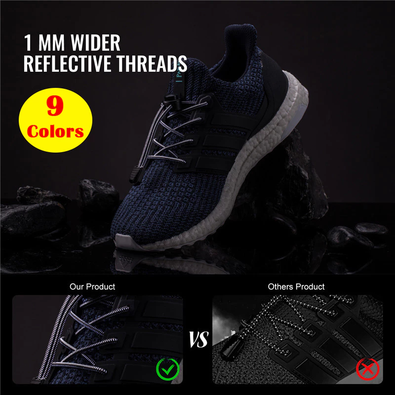 No Tie Shoe Laces Elastic Round Tennis Shoelace Without Ties Running