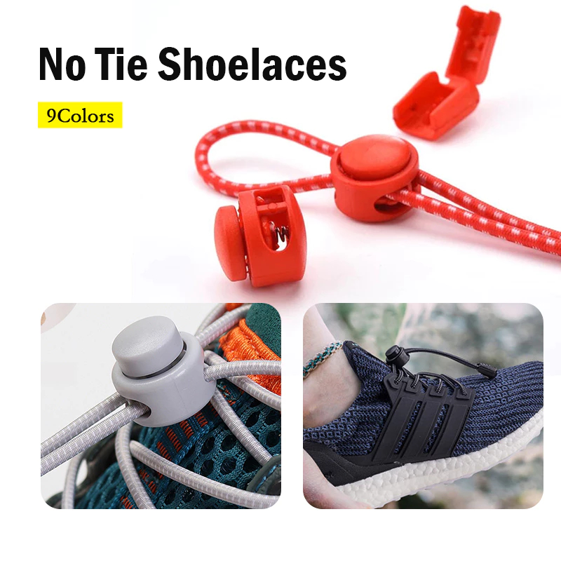 No Tie Shoe Laces Elastic Round Tennis Shoelace Without Ties Running