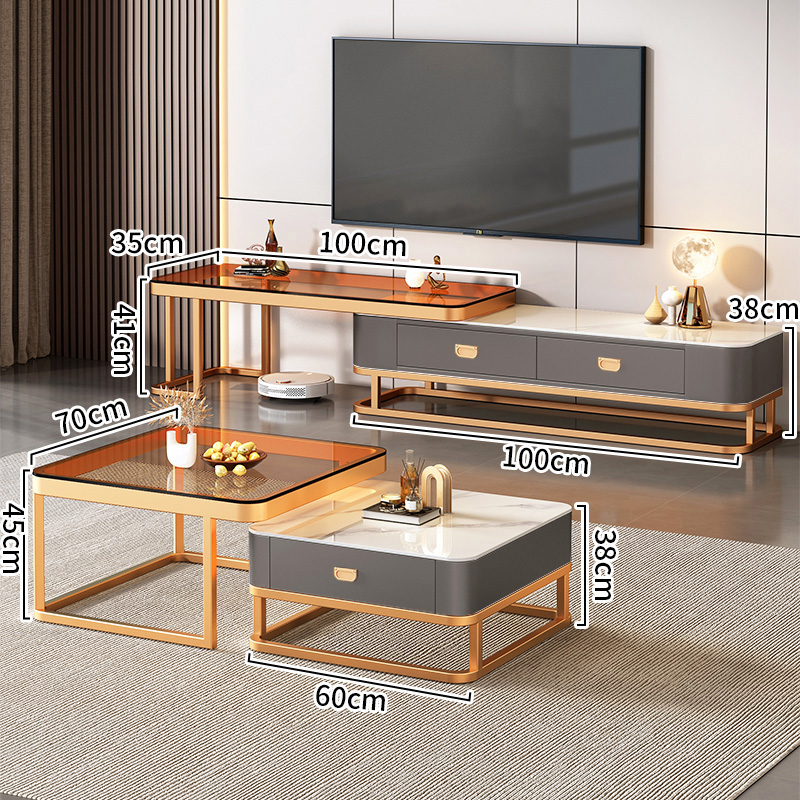 Nordic Glass Center Table For Sala Living Room Coffee Table With Drawer ...
