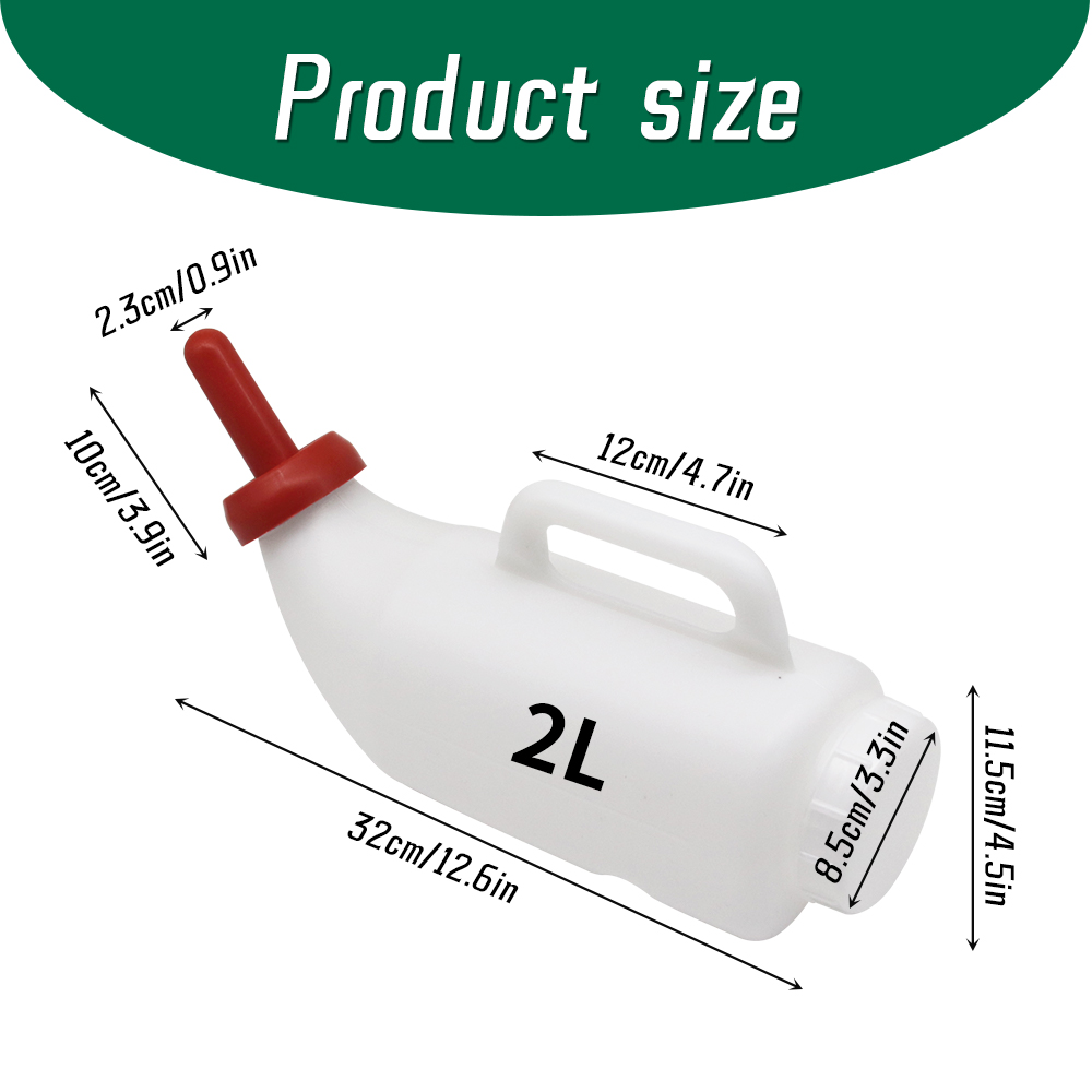 2L Horizontal Milk bottle Calves Nursing Bottle with Rubber Nipple ...