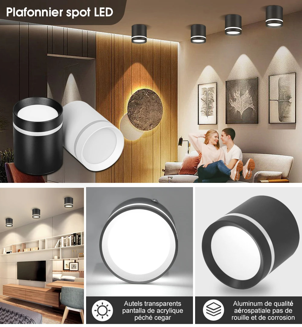 Led Surface Mounted Downlight Ceiling Light Tricolor Pinlight Spot ...