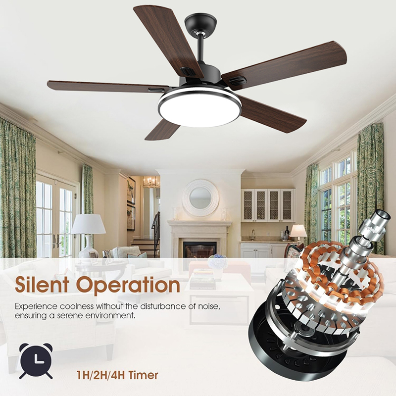 cod ceiling fan big size with led light remote inverter motor nordic ...