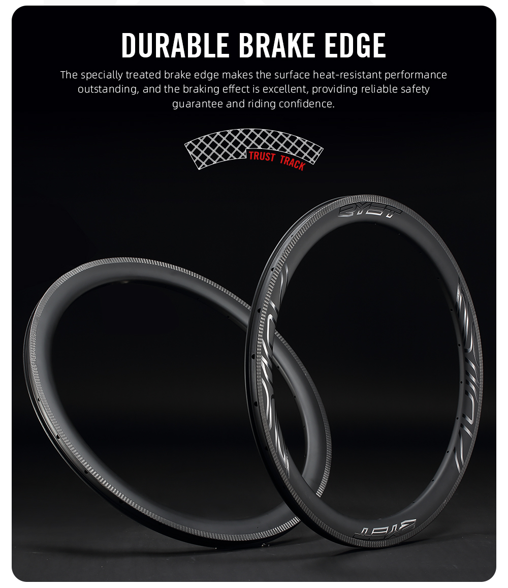 RYET 700C T1000 Carbon Rim Brake wheels V Brake Carbon 40mm 50mm ...