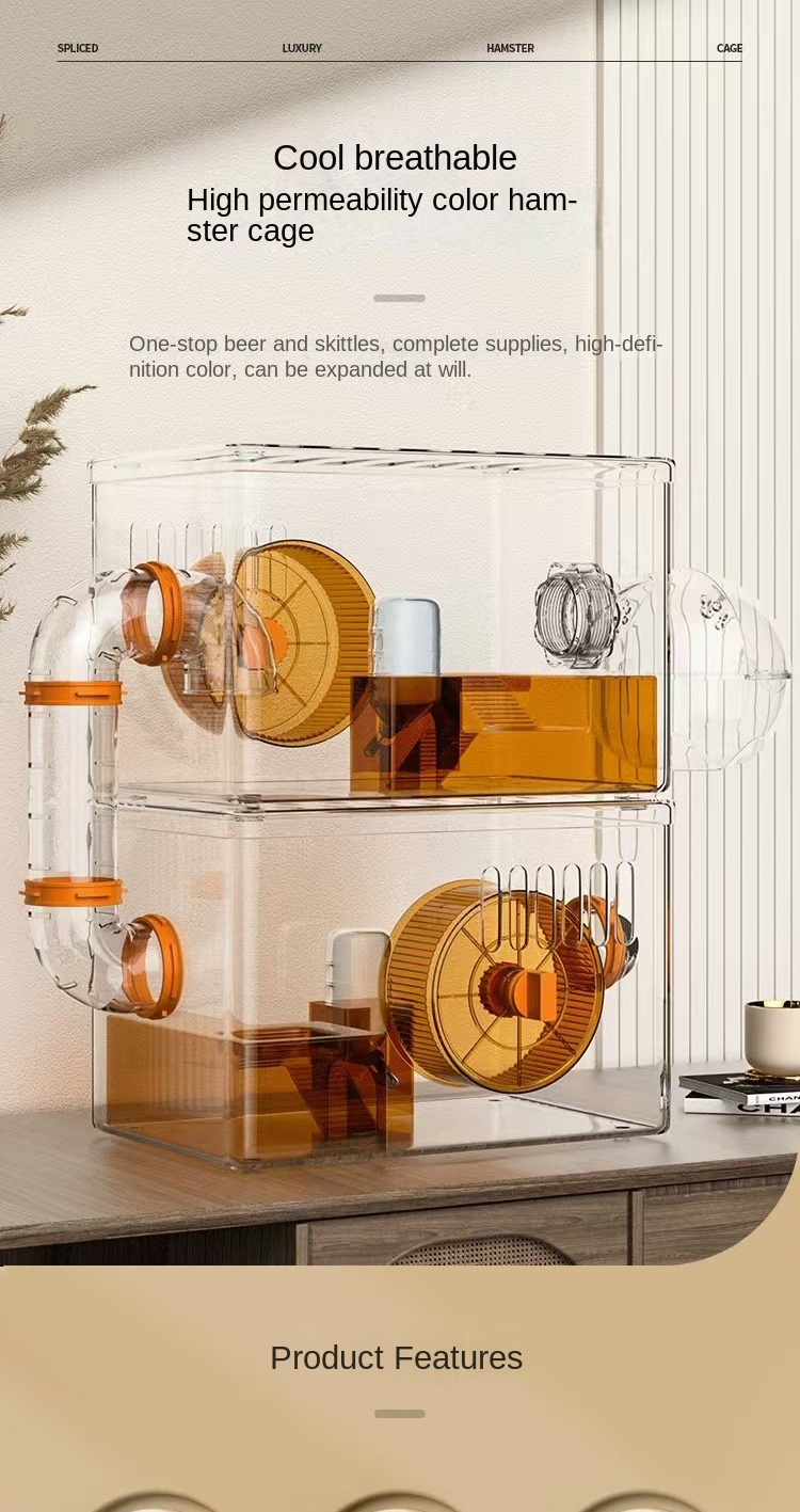 Acrylic Hamster Cage Double-Layer Hamster Cage Hamster Villa Multi ...