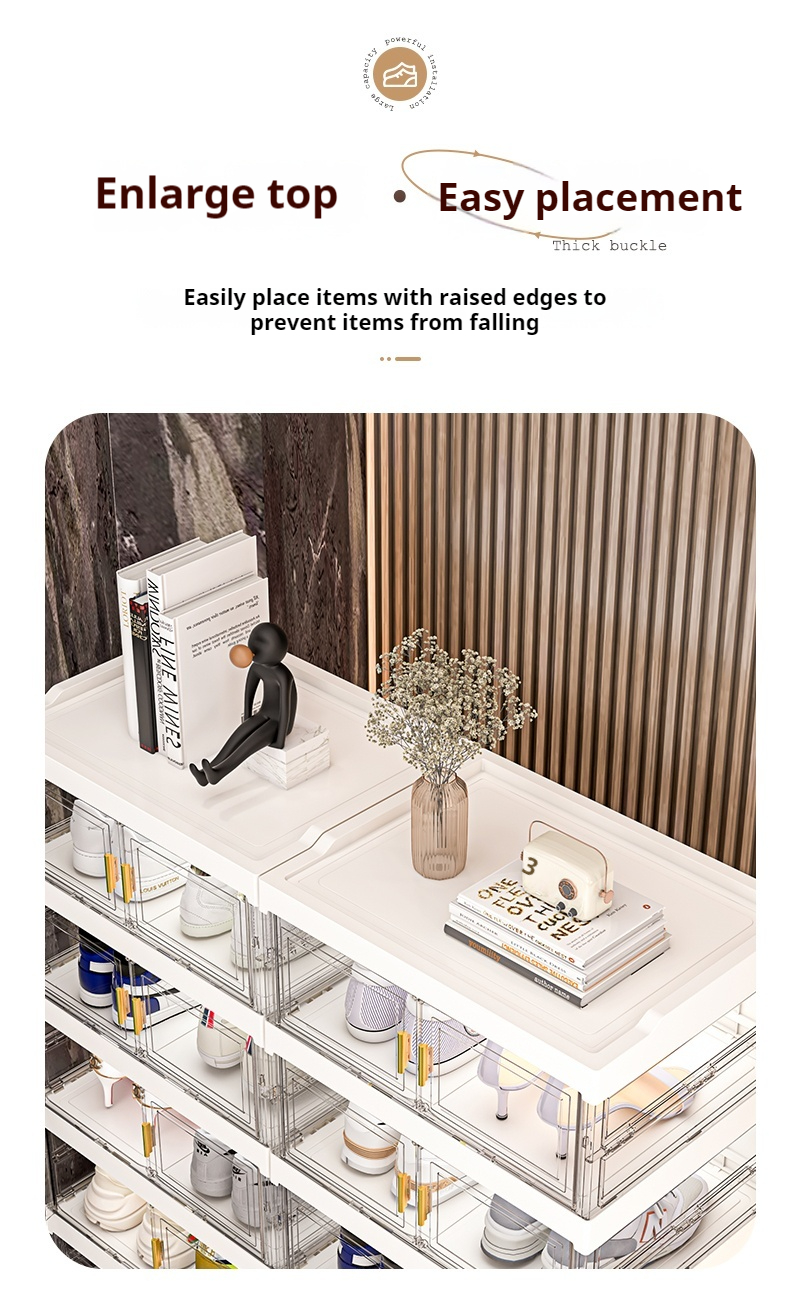 HAPPYFY New Shoe Cabinet Foldable Shoe Storage Box Organizer Shoe Rack ...