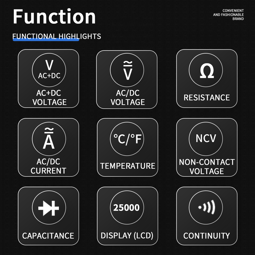 ZOYI ZT225 25000Counting Precision Digital Multimeter AC/DC Continuity
