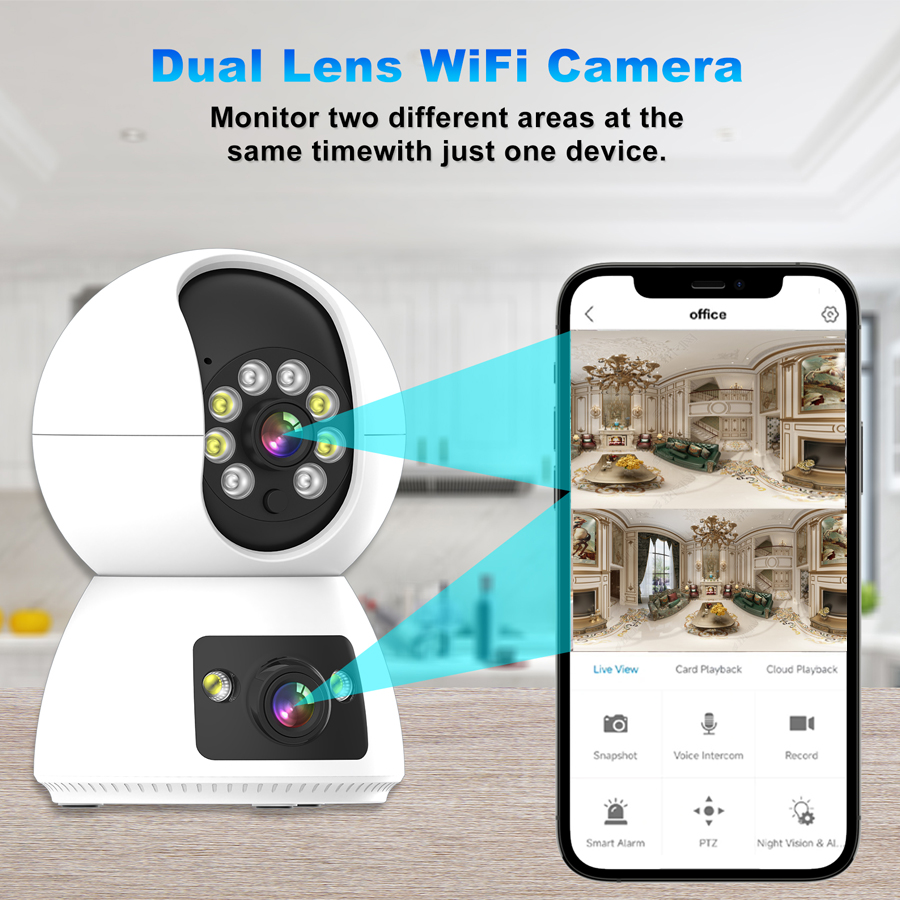 Tuya Smart Life Dual Lens IP WiFi Indoor Camera Auto Tracking Smart ...