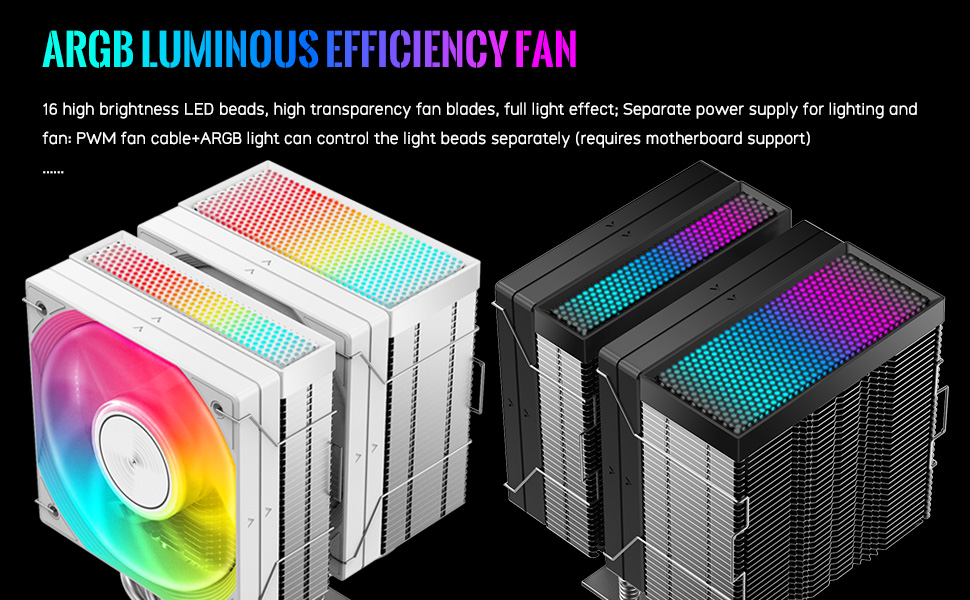 JIUSHARK JF400mini CPU Cooler 10cm PC Fan Grid Glowing Top JF100RS Dual ...