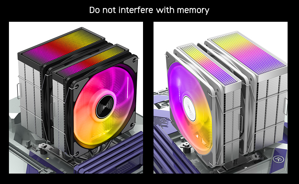 JIUSHARK JF400mini CPU Cooler 10cm PC Fan Grid Glowing Top JF100RS Dual ...