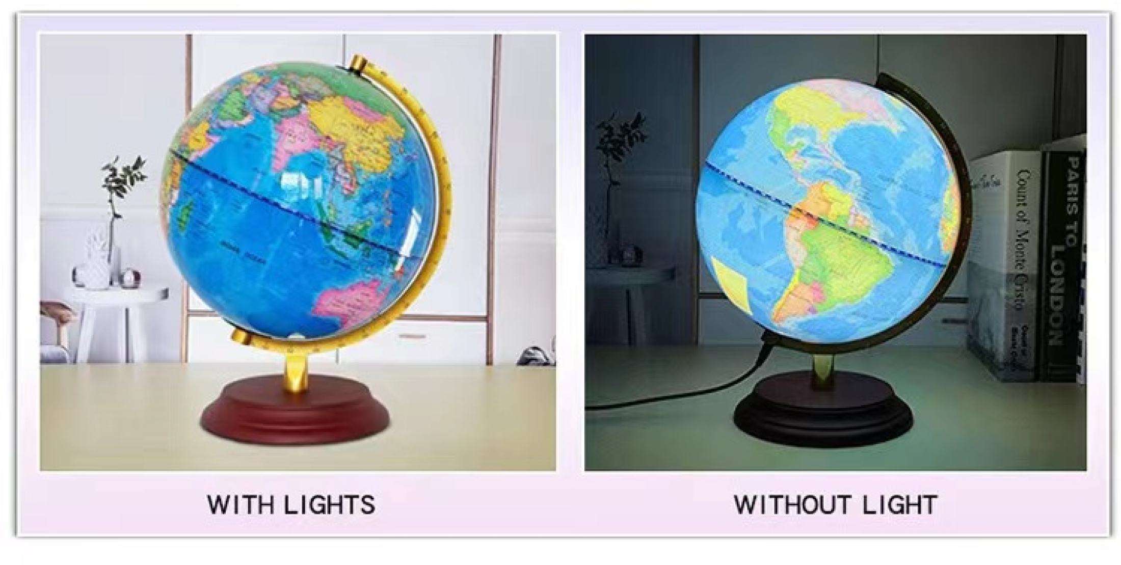 25/32cm LED Luminous Teachinig Globe light World Earth Globe Map ...