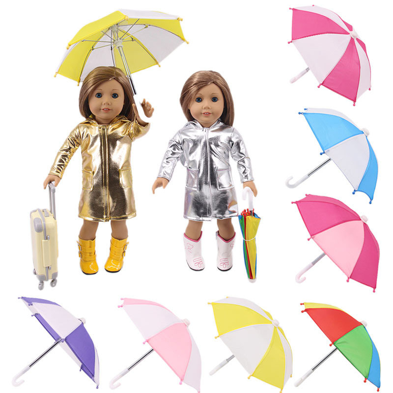 ALMA Gift Colorful Doll Umbrella 18 Inch/43CM Mini Rain Gear Color ...
