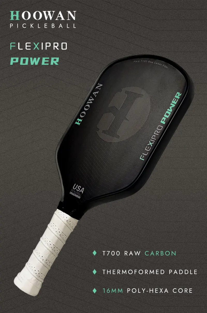 HOOWAN FLEXIPRO POWER 16MM Pickleball Paddle Hot Pressing T700 Raw ...