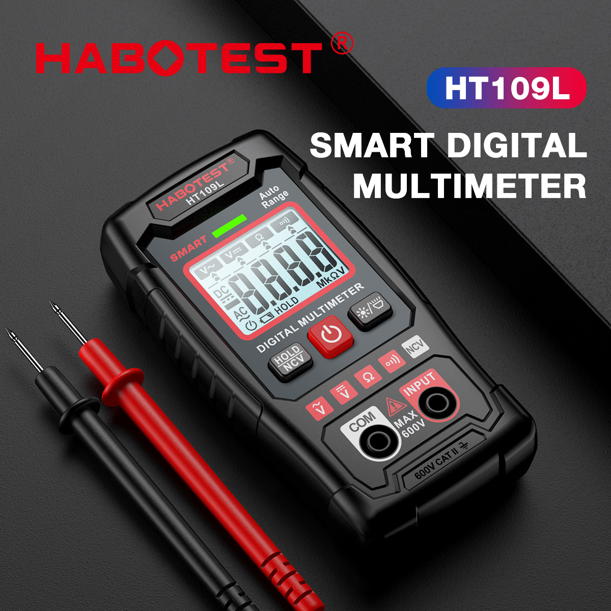 HABOTEST HT109L Digital Multimeter 4000 Counts 600V DC AC Voltage