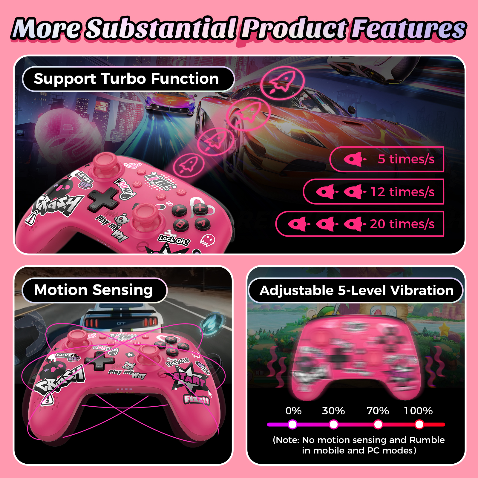IINE Pink Wireless Controller with Charging Dock | Shopee Philippines
