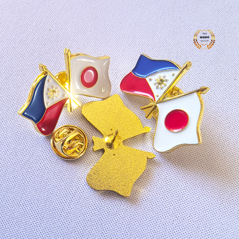 High Quality 1.25 Inch Japan Philippines Joint Pin 3D Metal Brooch ...