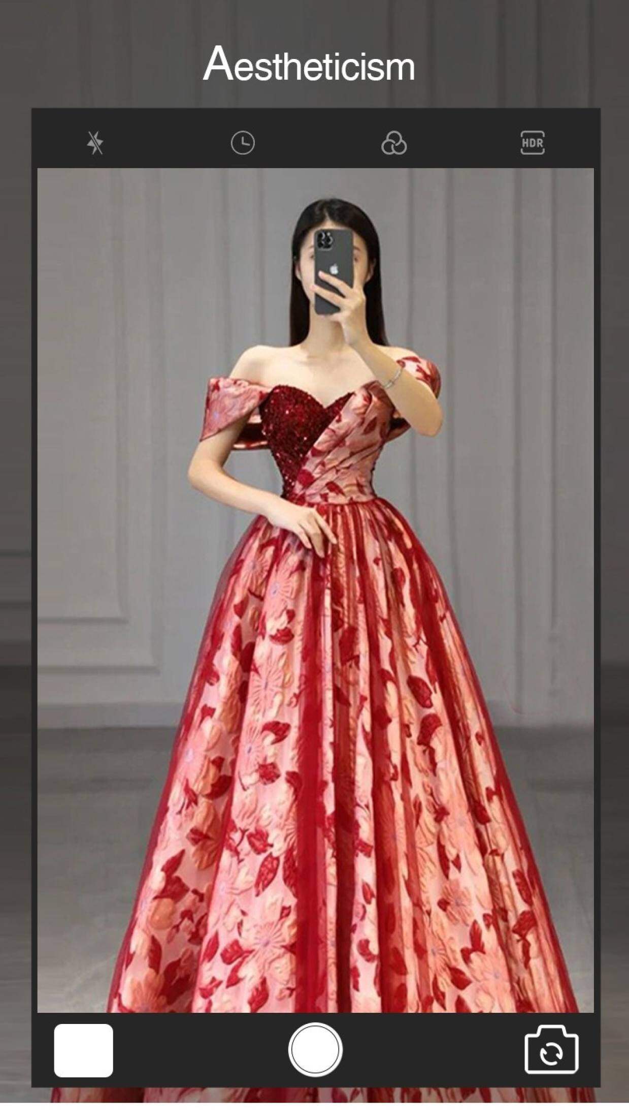 2024 Off Shoulder Red Long Evening Dresses High End Temperament