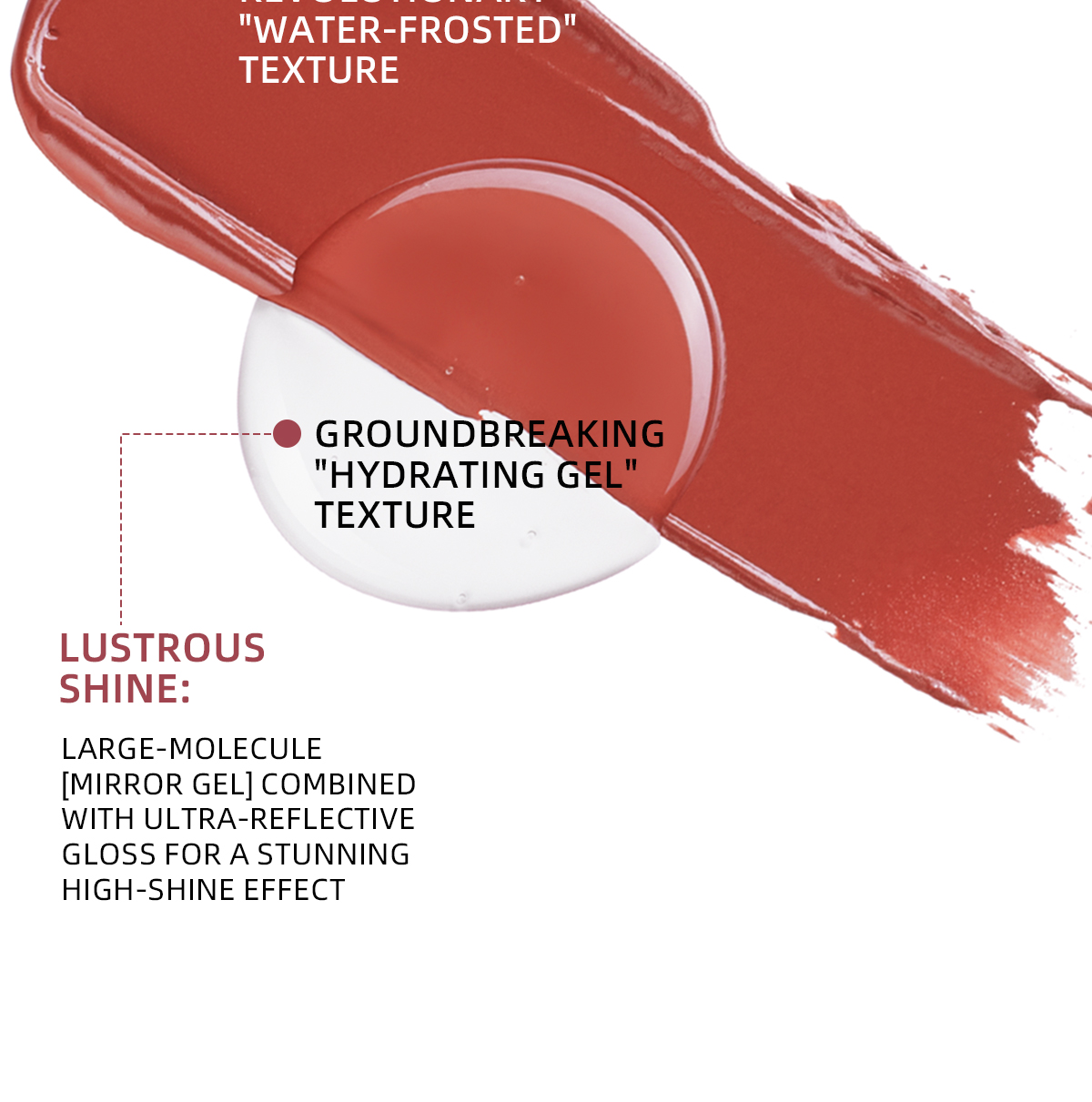 JMCY Liquid Lipstick Matte Lip Gloss 48H 3 in 1 Transfer Proof Long