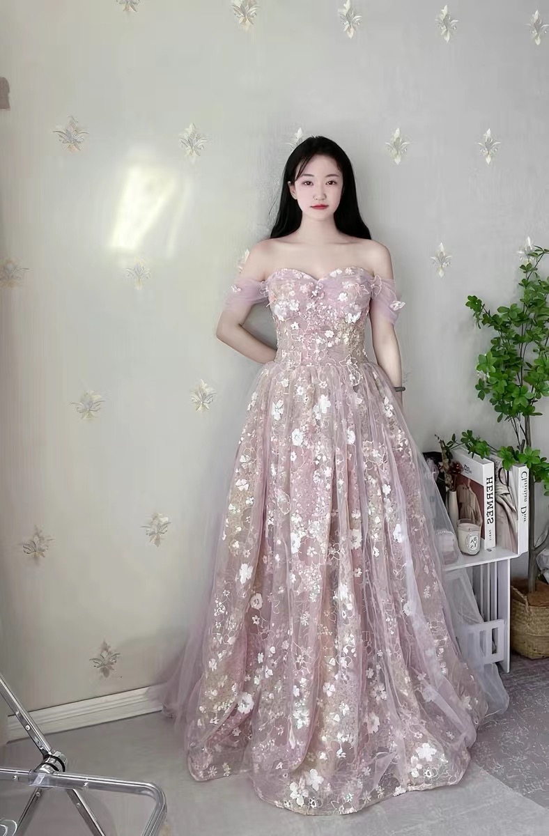 Purple Dress Evening Gown For Woman Student Day Adult Ceremony Escaping ...