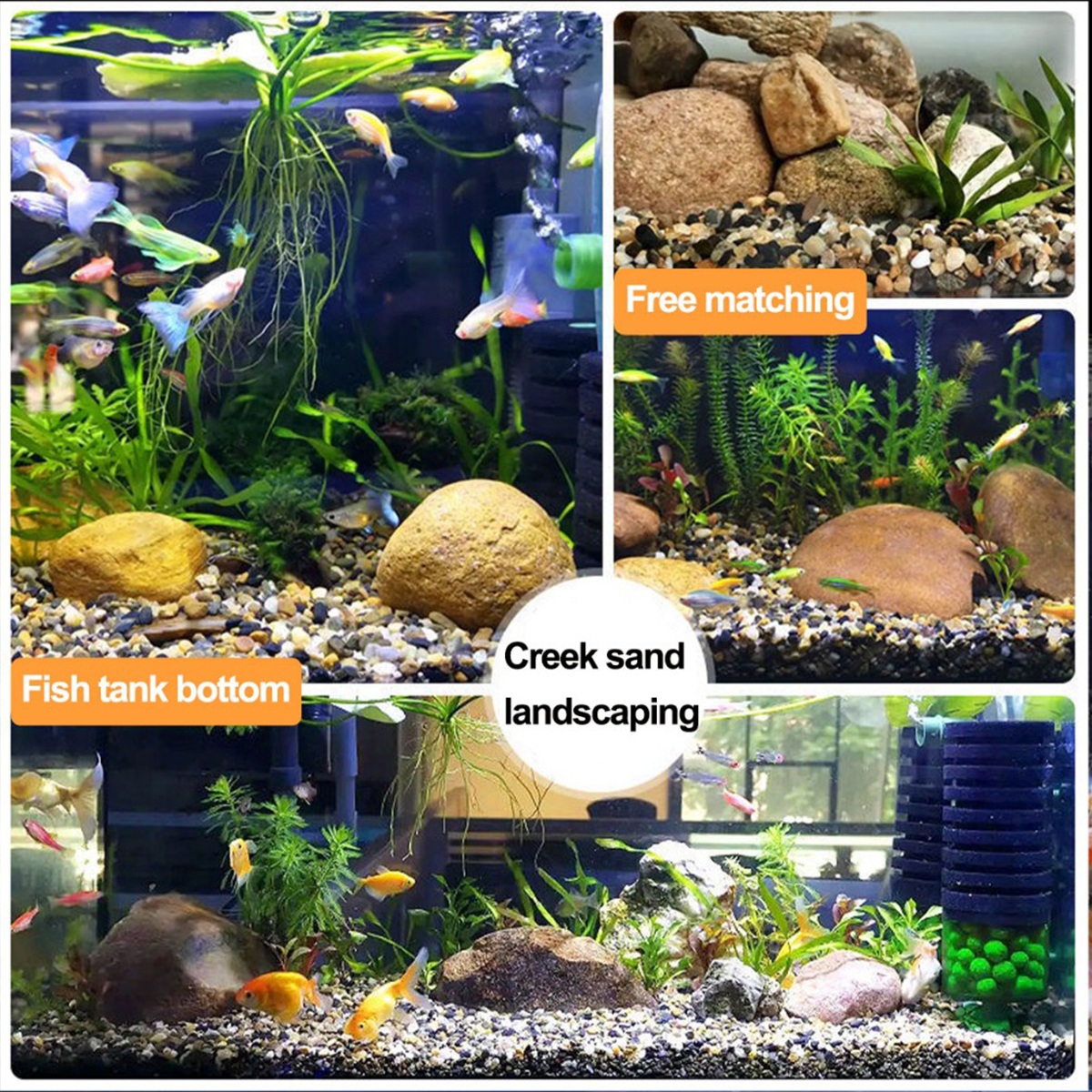 Aquarium Colorful Rocks Pebble Stone For Fish Tank Fish Tank Bottom ...
