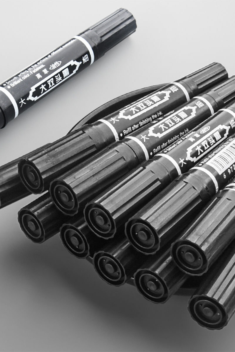 Big Double Head Permanent Marker pen set Waterproof black Oily Ink