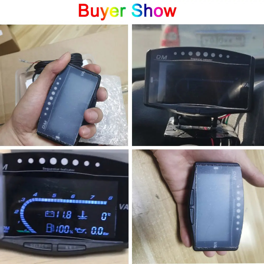 5in1 Tachometer Water Temperature Oil Pressure Gauge Voltmeter Fuel ...