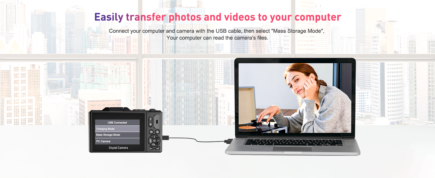 Camera 64MP Digital Camera 4K Vlogging Portable Camera 3.0Flip Screen