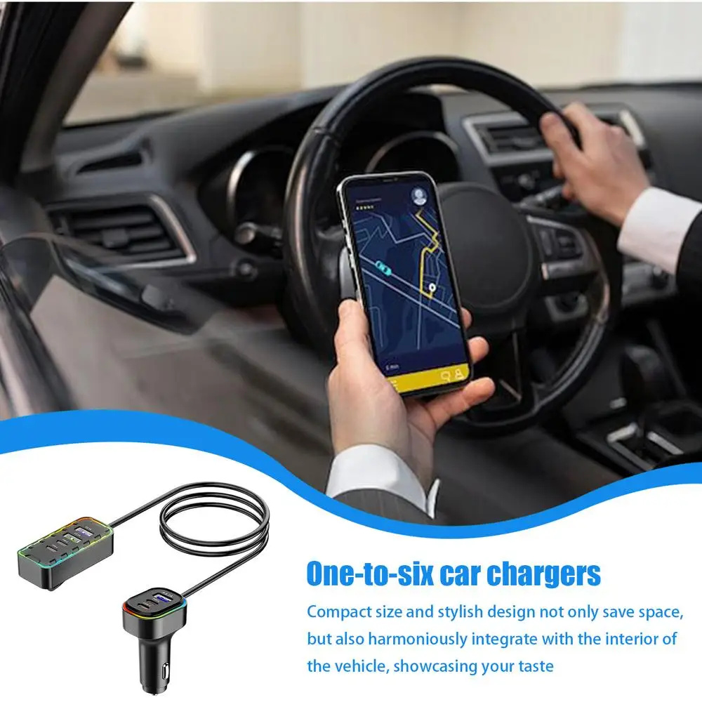 Car Adapter with USB Ports Multiple Port Plug And Play Charger Adapter ...