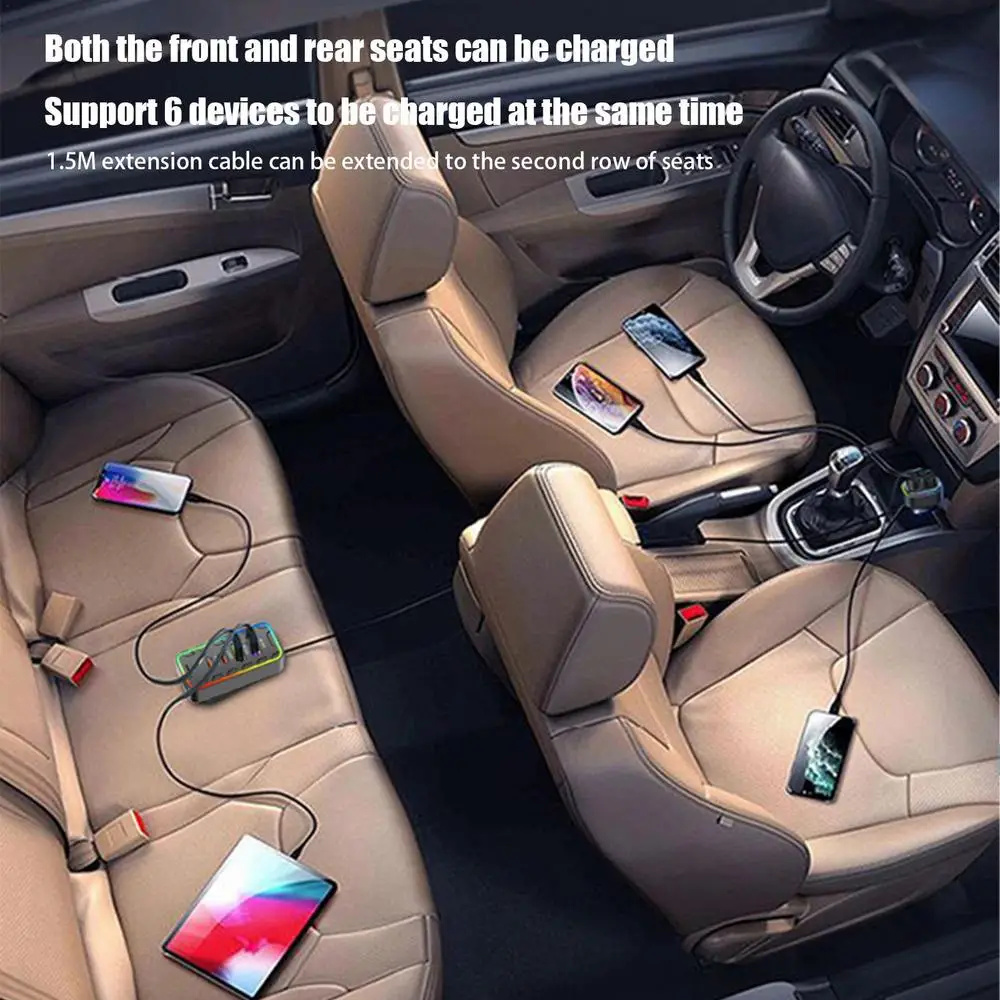 Car Adapter with USB Ports Multiple Port Plug And Play Charger Adapter ...
