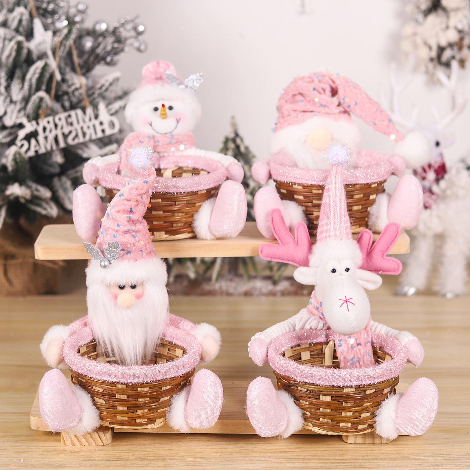 Christmas candy basket cartoon old man fruit basket children's