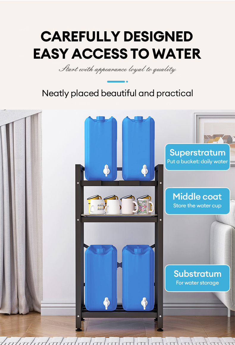 KEVE 2/3 Layer Water Gallon Rack Water Container Rack Heavy Duty Water ...