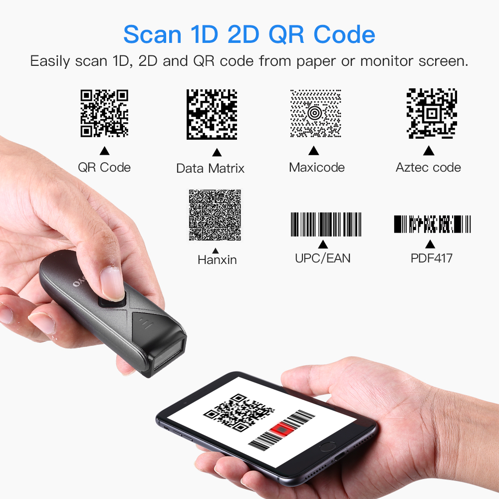 Eyoyo EY-015P Mini 3 in 1 1D 2D QR Barcode Scanner Bluetooth 2.4G USB ...