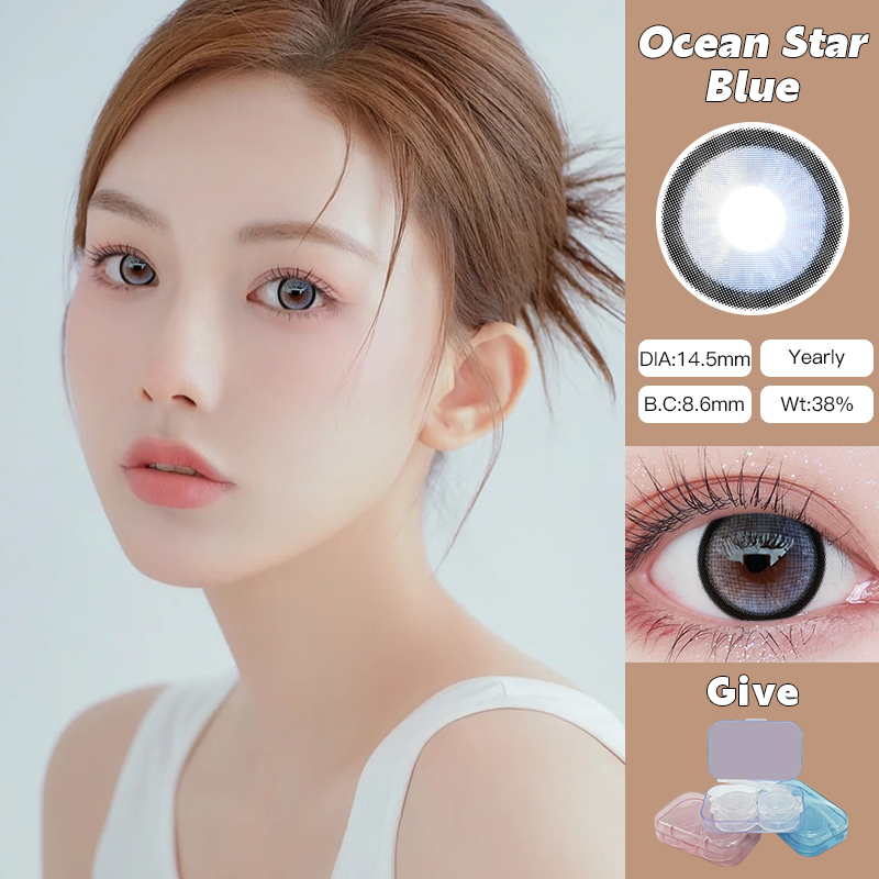 O2Girl (COD) 2Pcs Power(0~-8.00) Black Colored Contact Lens Natural ...