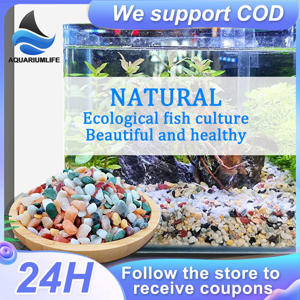 Aquarium Colorful Rocks Selected White Pebbles Stones Natural stone ...