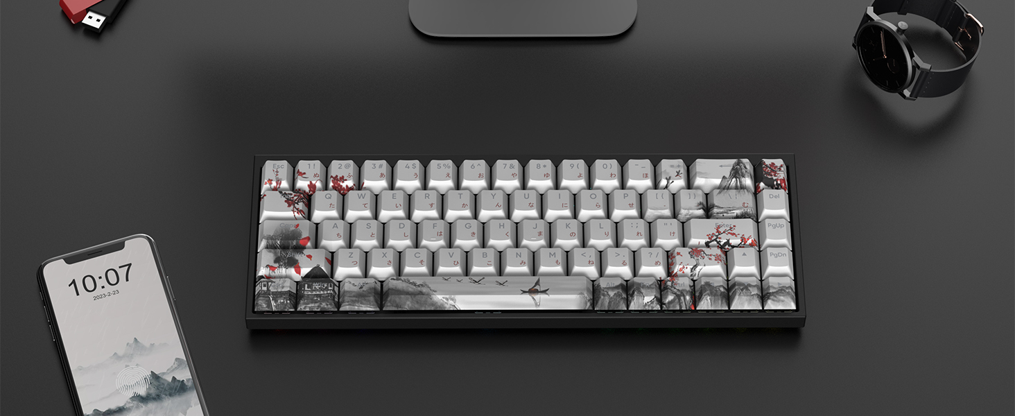 XVX Plum Blossom Japanese Root Cherry profile Double shot Dye-Sub PBT ...