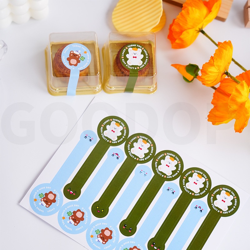 Pack Stickers Long Style Hand Made Sticker Packaging Sealing Label Cake ...