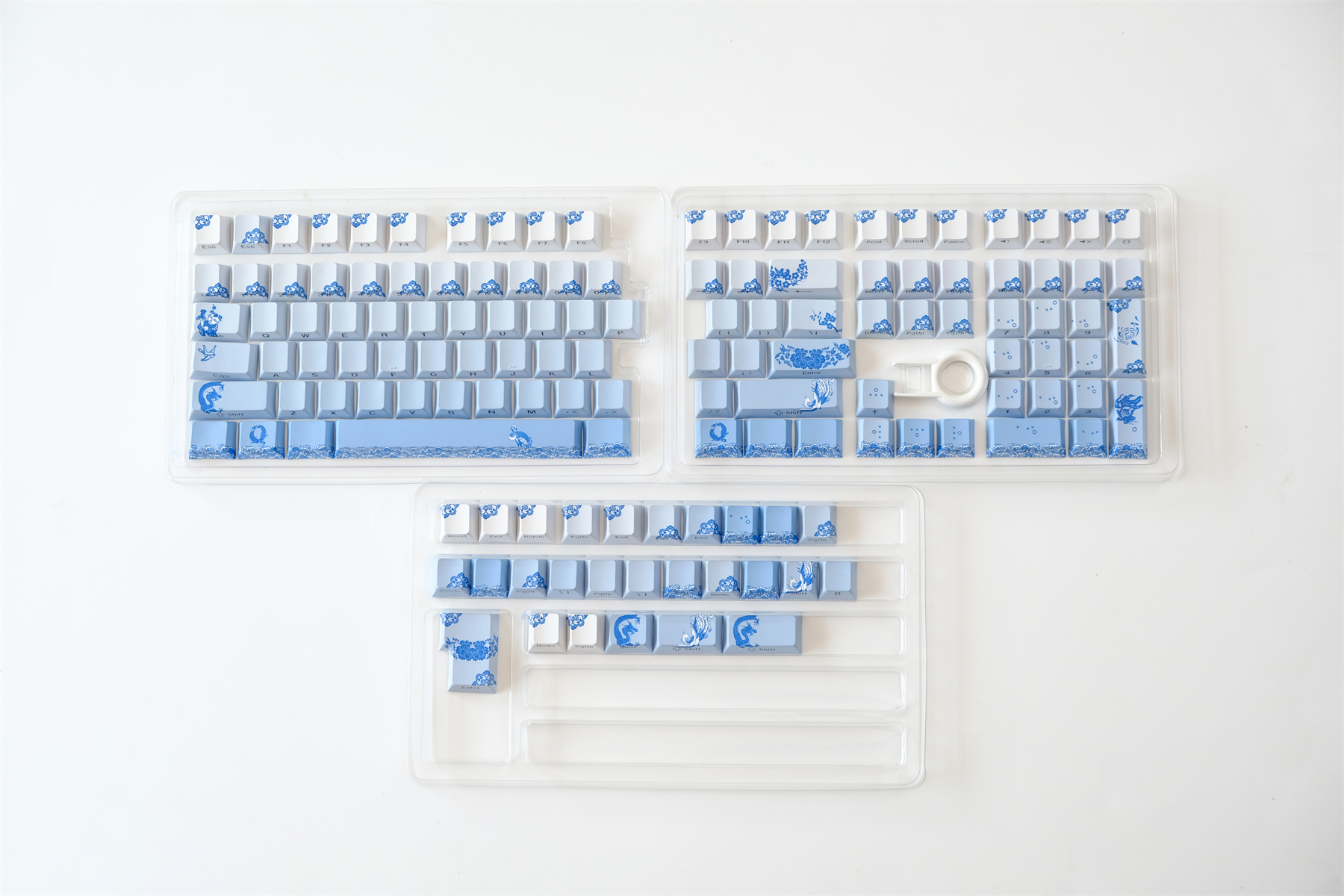 Blue And White Porcelain Side Shine Through Keycaps PBT Dye-sub Cherry ...