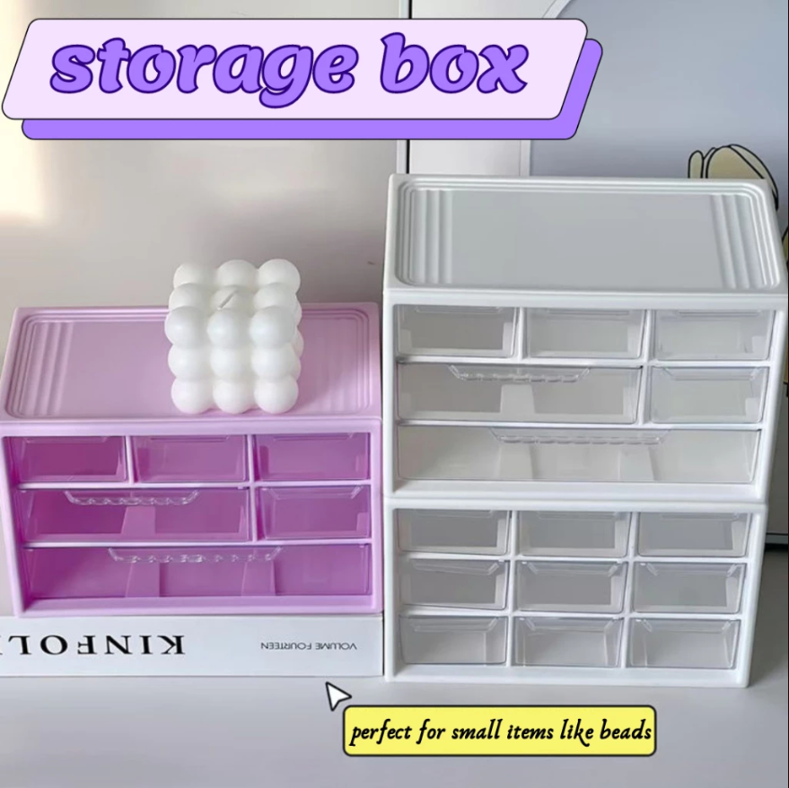 Desk Storage Box With 6 Slots Box Mini Small Drawer Desk Organizer ...