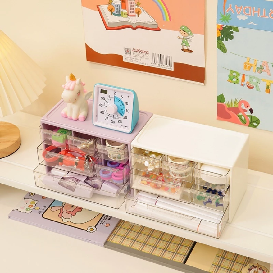 Desk Storage Box With 6 Slots Box Mini Small Drawer Desk Organizer ...