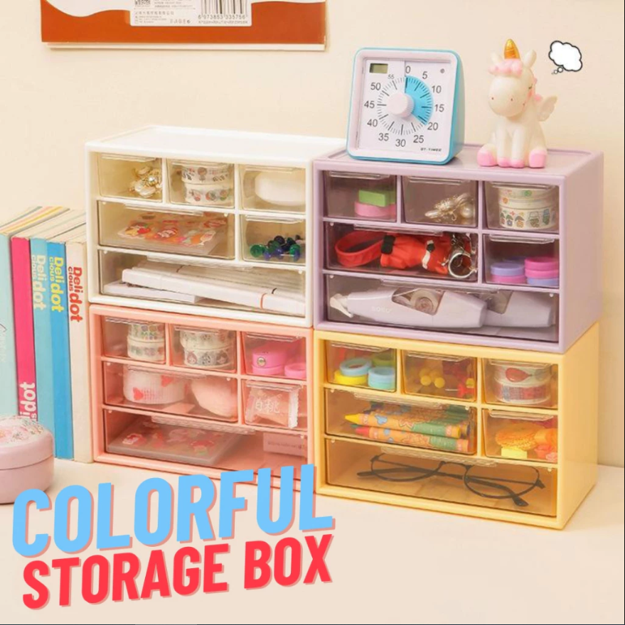 Desk Storage Box With 6 Slots Box Mini Small Drawer Desk Organizer ...