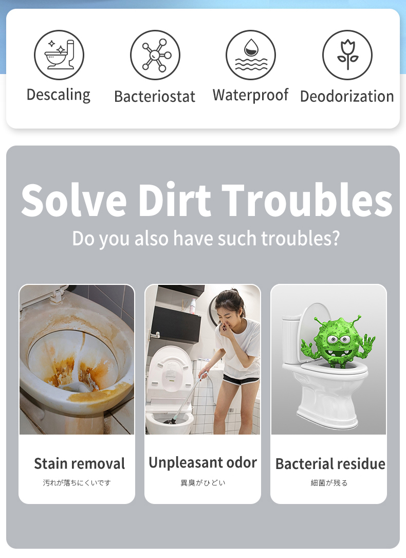 No manual scrubbing required toilet bowl cleaner flush and clean toilet